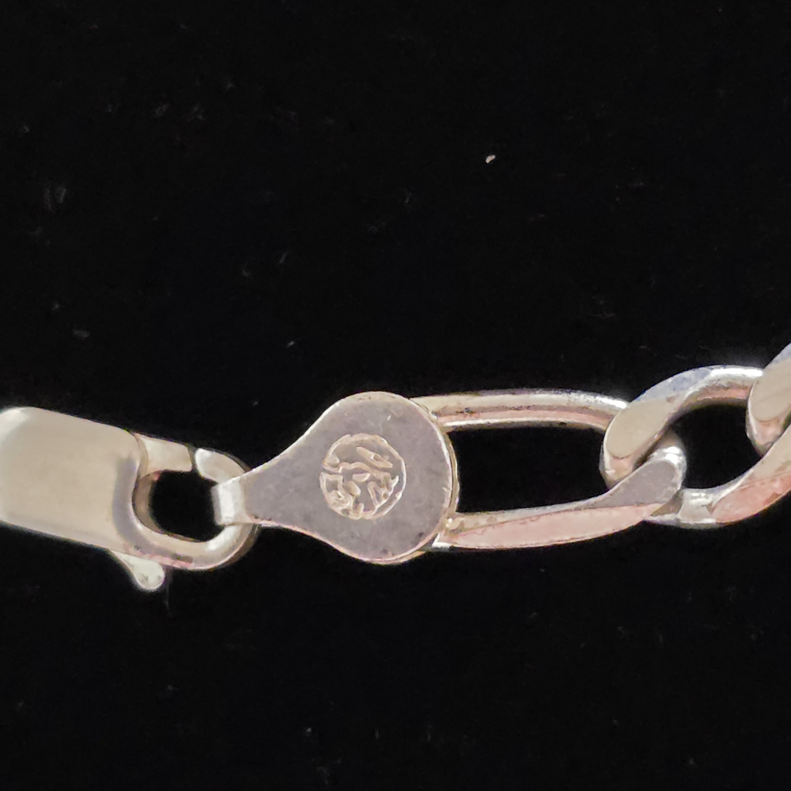 Vintage Italian Made 26 Inch Solid Sterling Silver Figaro Necklace 6mm