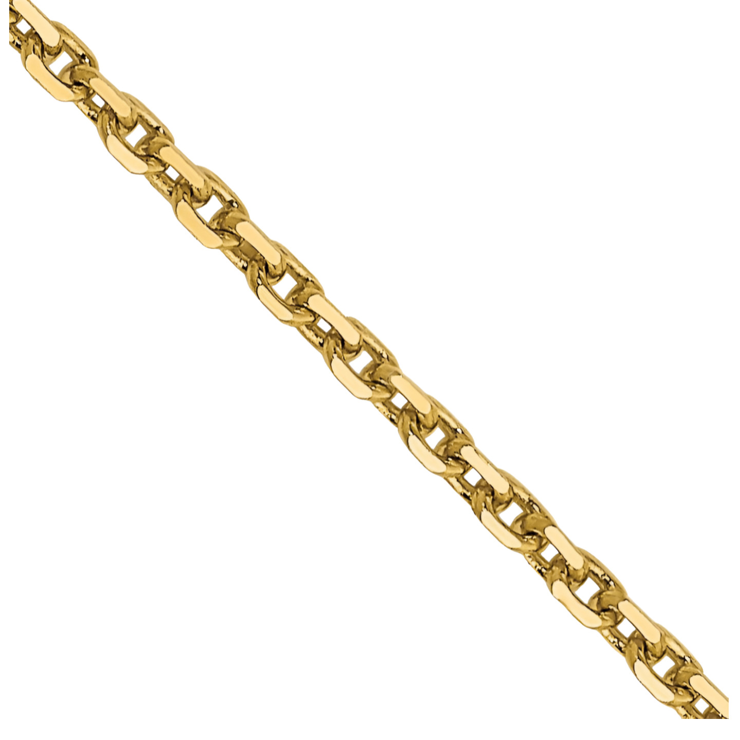 14K Solid Yellow Gold 1.4mm Dainty Round Cable Chain Necklace Diamond
