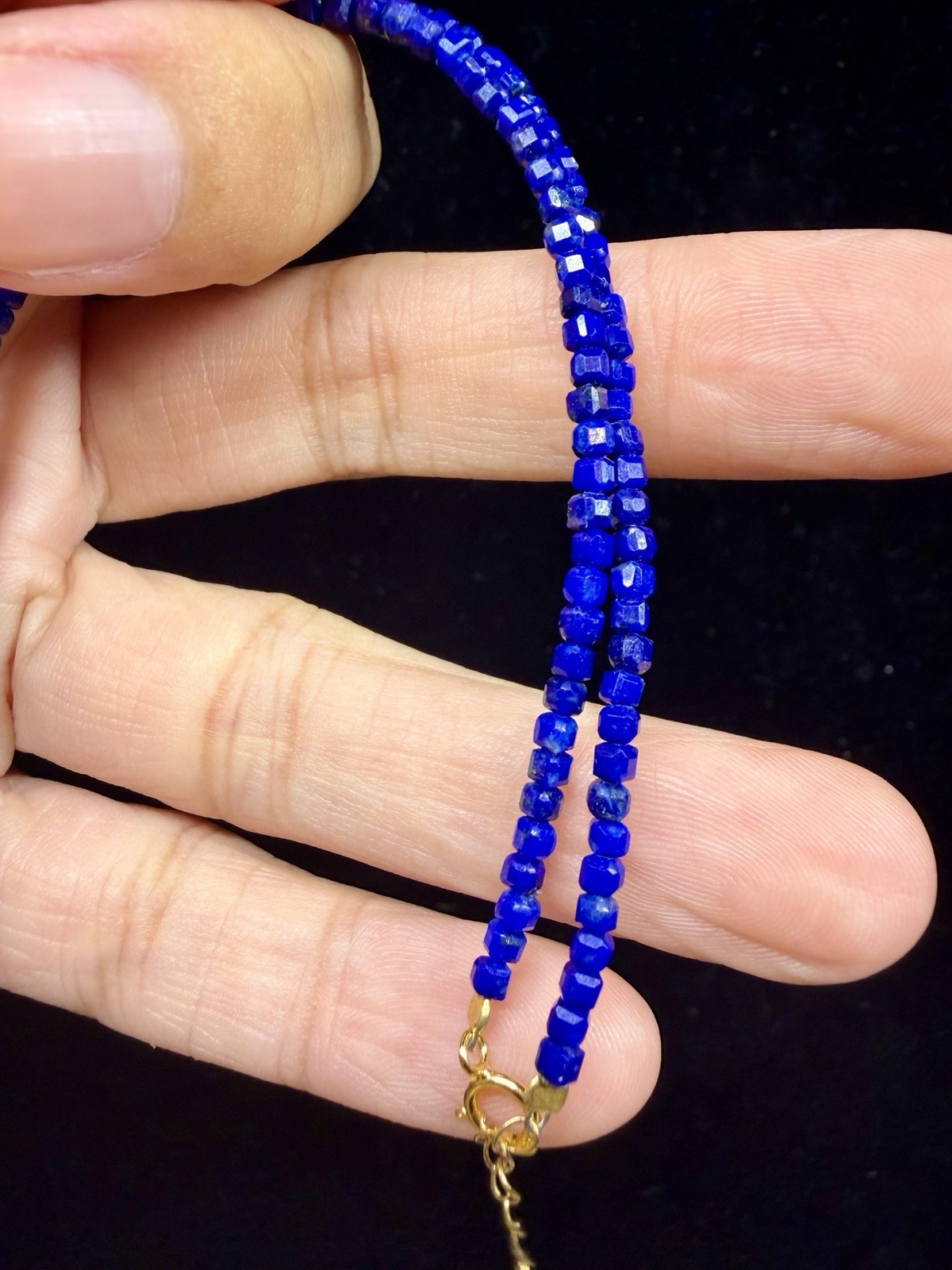 Premium Natural Lapis Lazuli Crystal Quartz Necklace 925 Sterling Silver