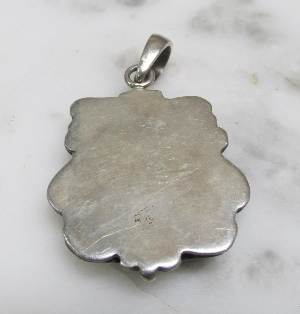 Vintage Sterling Silver Unknown Stone Pendant ~ 15.5grams ~ 13-C812