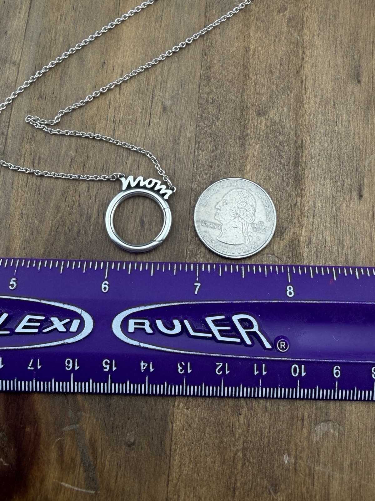James Avery Sterling Silver Mom Changeable Charm Holder Necklace 17”
