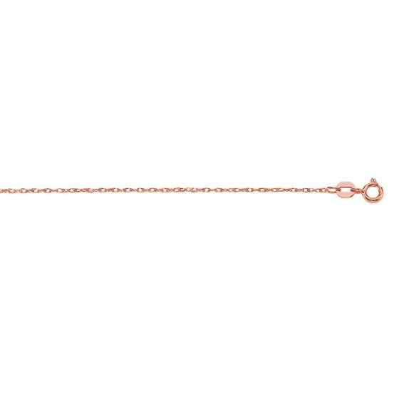 NEW 14K Solid Rose Gold .85mm Loose Rope Chain With Spring Ring Lock -18 inches