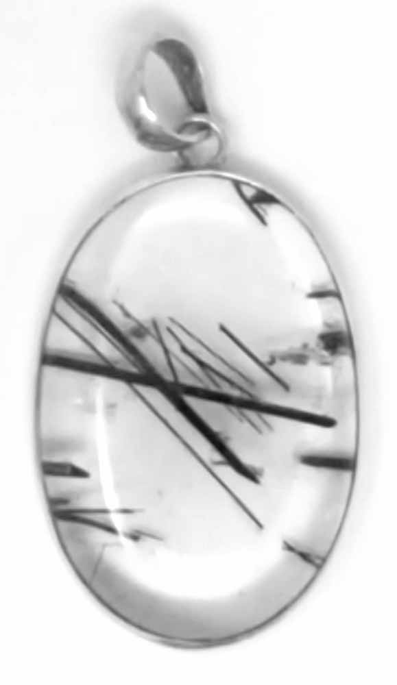 Silver Pendant Gemstone Tourmaline Quartz 16G AA Quality Loupe Clean 925 Silver