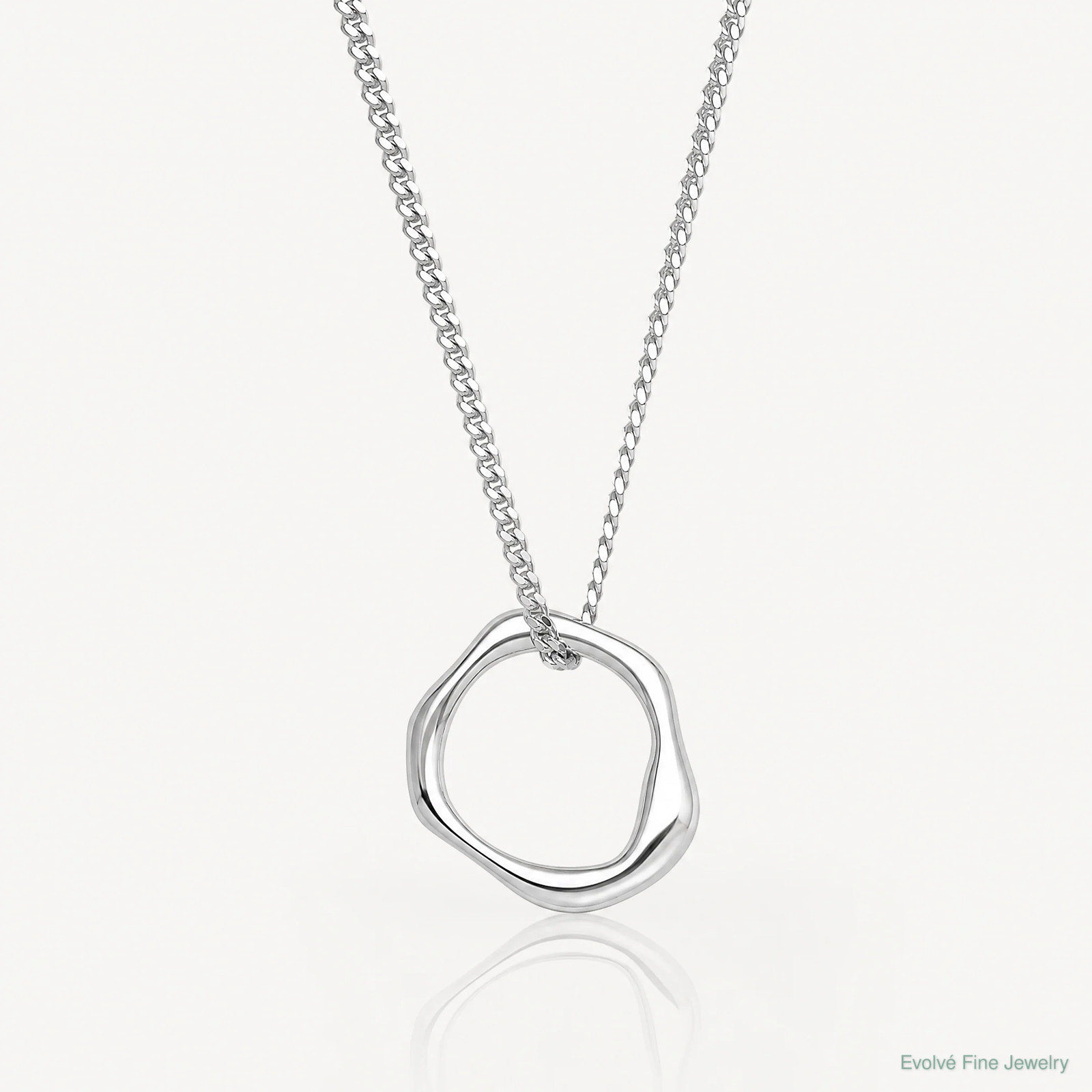 Sterling Silver Rhodium-Plated Polished 16 With 2in Ext Abstract Necklace