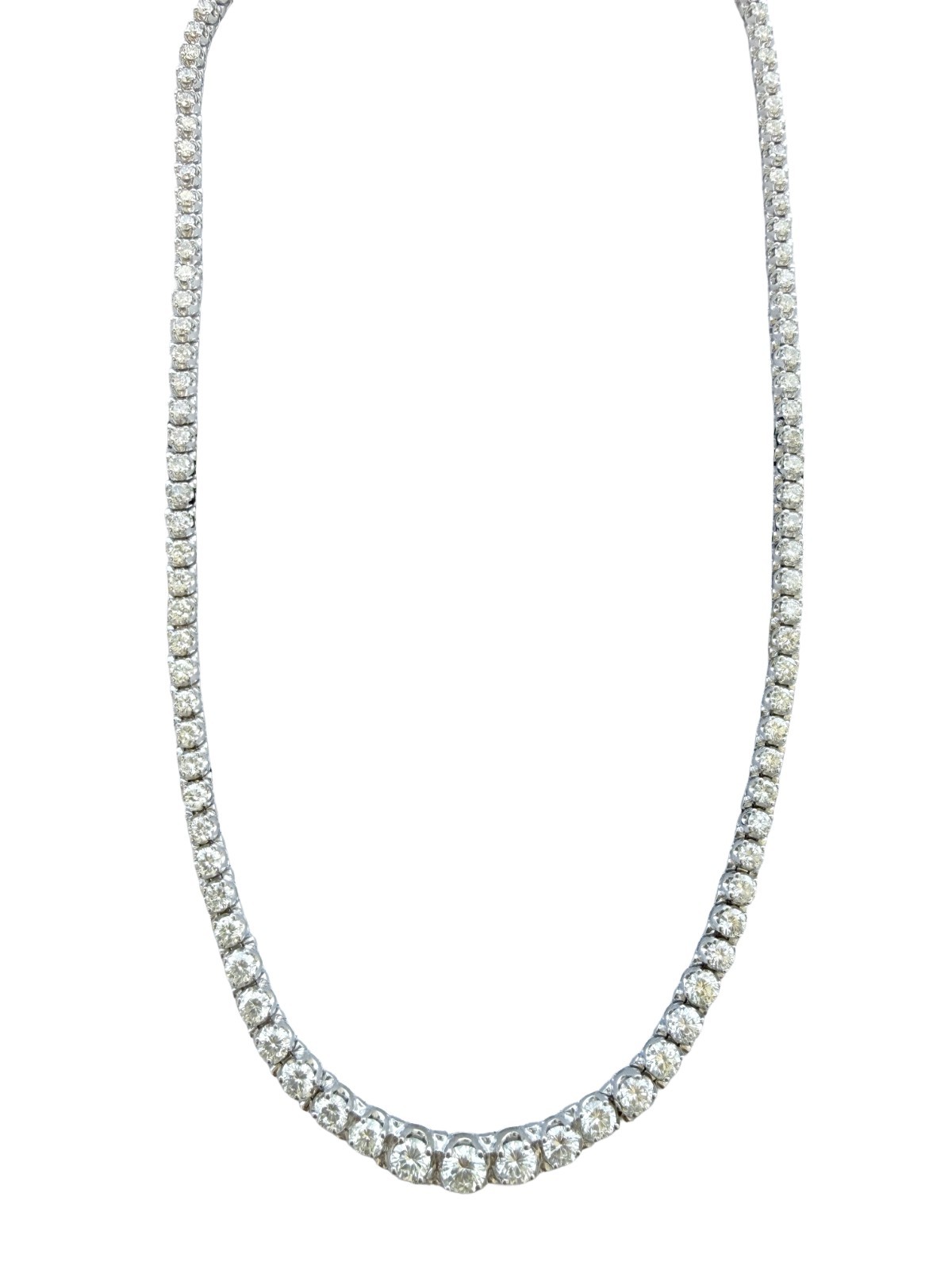 15.50 CTW Natural Diamond Tennis Necklace 14K White Gold G-H Color VS2 17 Inches