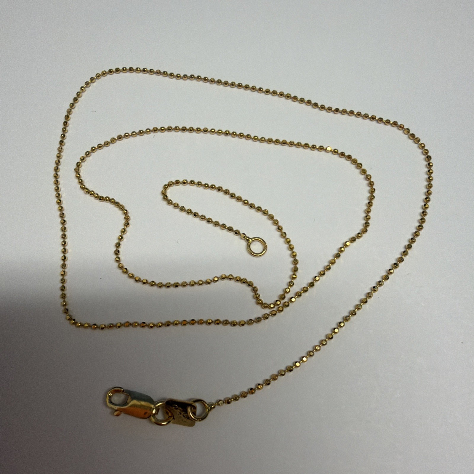 14k Minimalist 1mm Bead ball Chain AURAFIN 16”