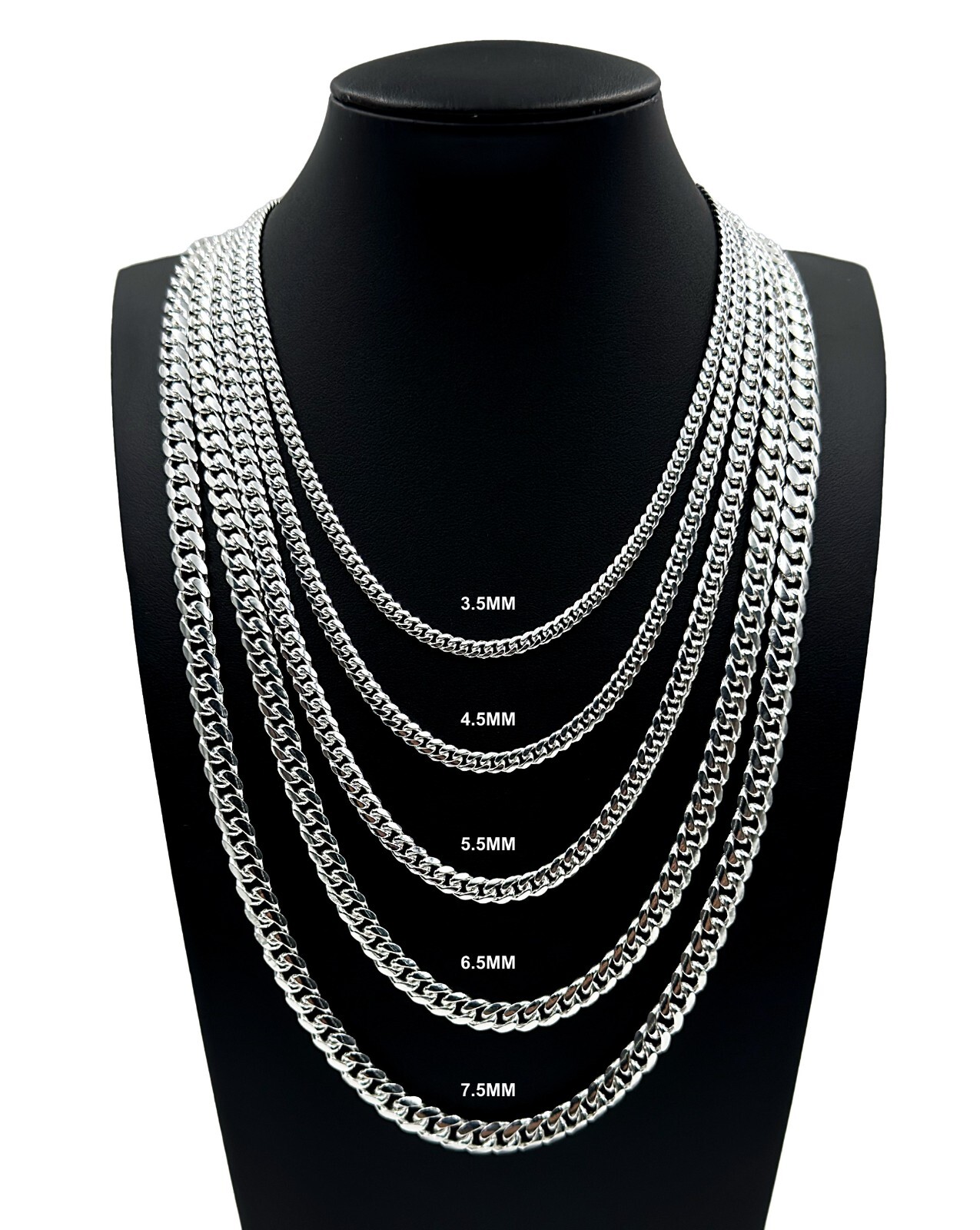 Real 925 SOLID Sterling Silver MIAMI CUBAN LINK CHAIN Necklace or Bracelet ITALY