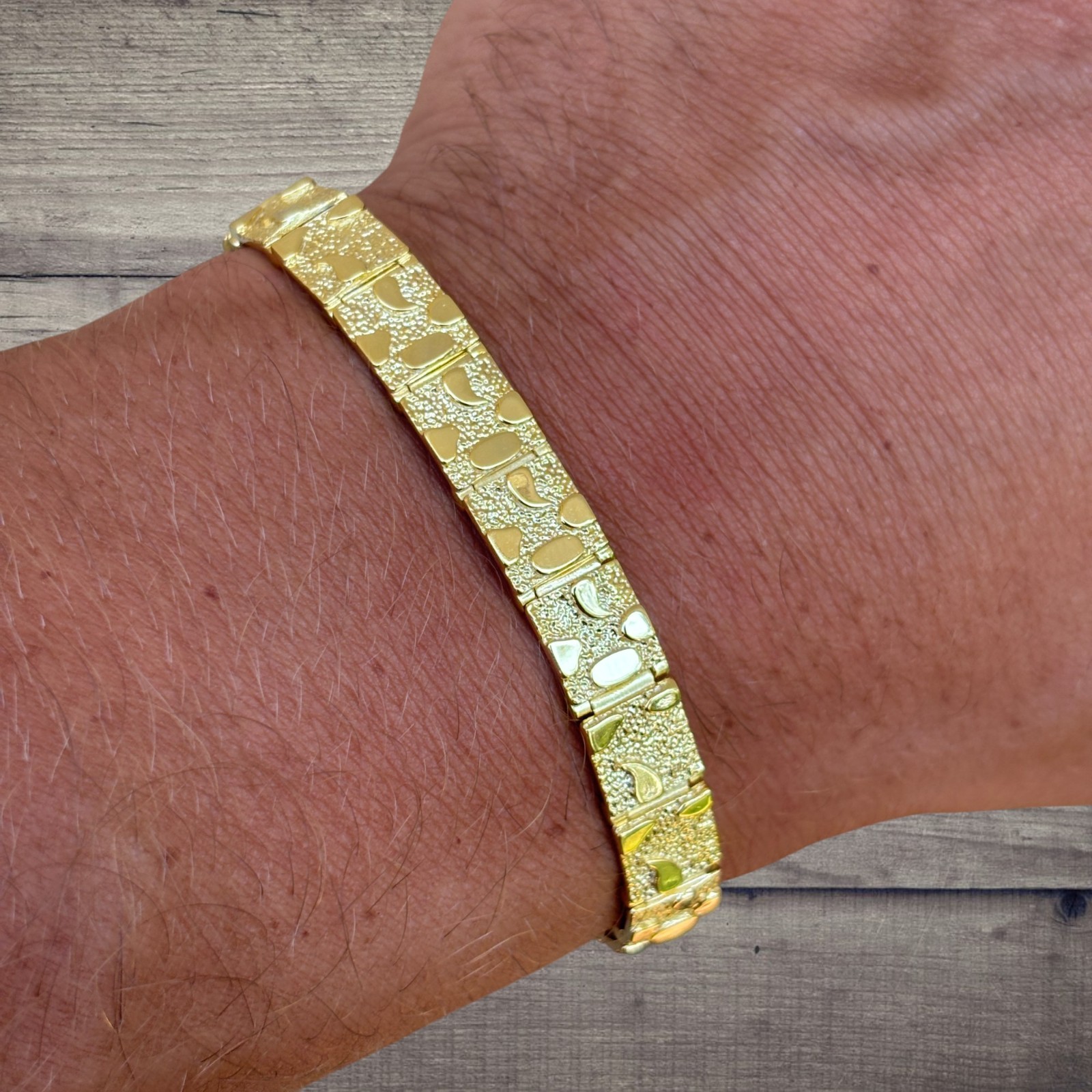 8mm Custom Nugget Bracelet – Real Solid 925 Sterling Silver Or 14k Gold Vermeil