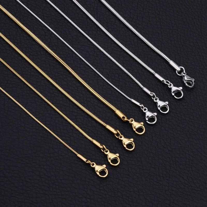 925 Sterling Silver Snake Chain Necklace Lobster Clasp DIY 40-75CM Women Men