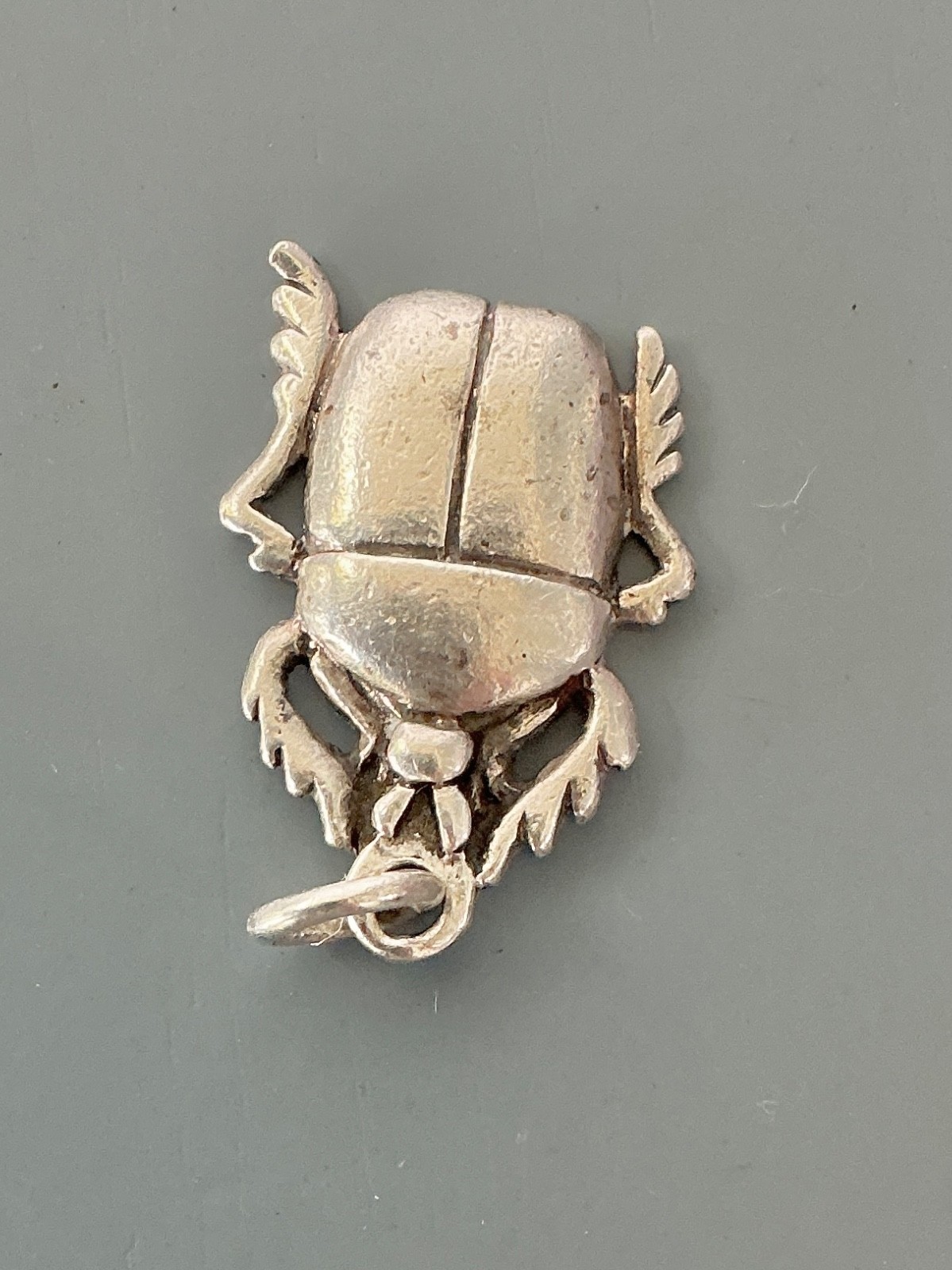 Egyptian Scarab Stamped 925 Sterling Silver Pendant