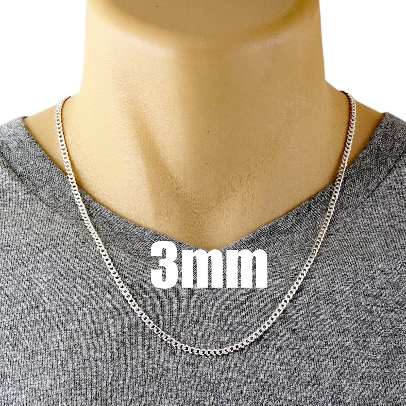 Guaranteed 925 Sterling Silver Cuban Curb Chain Necklace Solid & Heavy Version