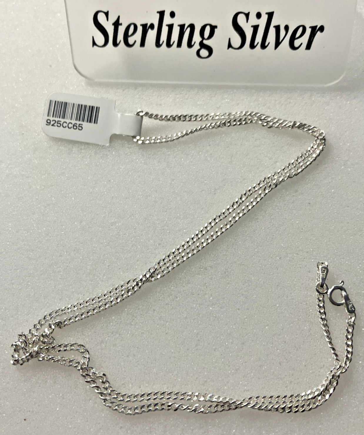 925 Italy Sterling Silver Solid Curb Link Chain Necklace 6.5grams 22” 2.1mm NWT