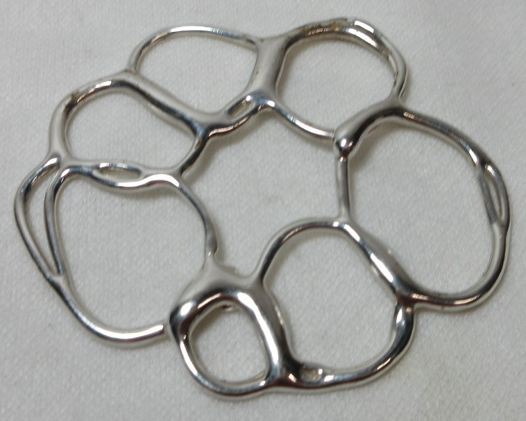 VINTAGE STERLING NECKLACE PENDANT MODERN DESIGN UNKNOWN DESIGNER #82