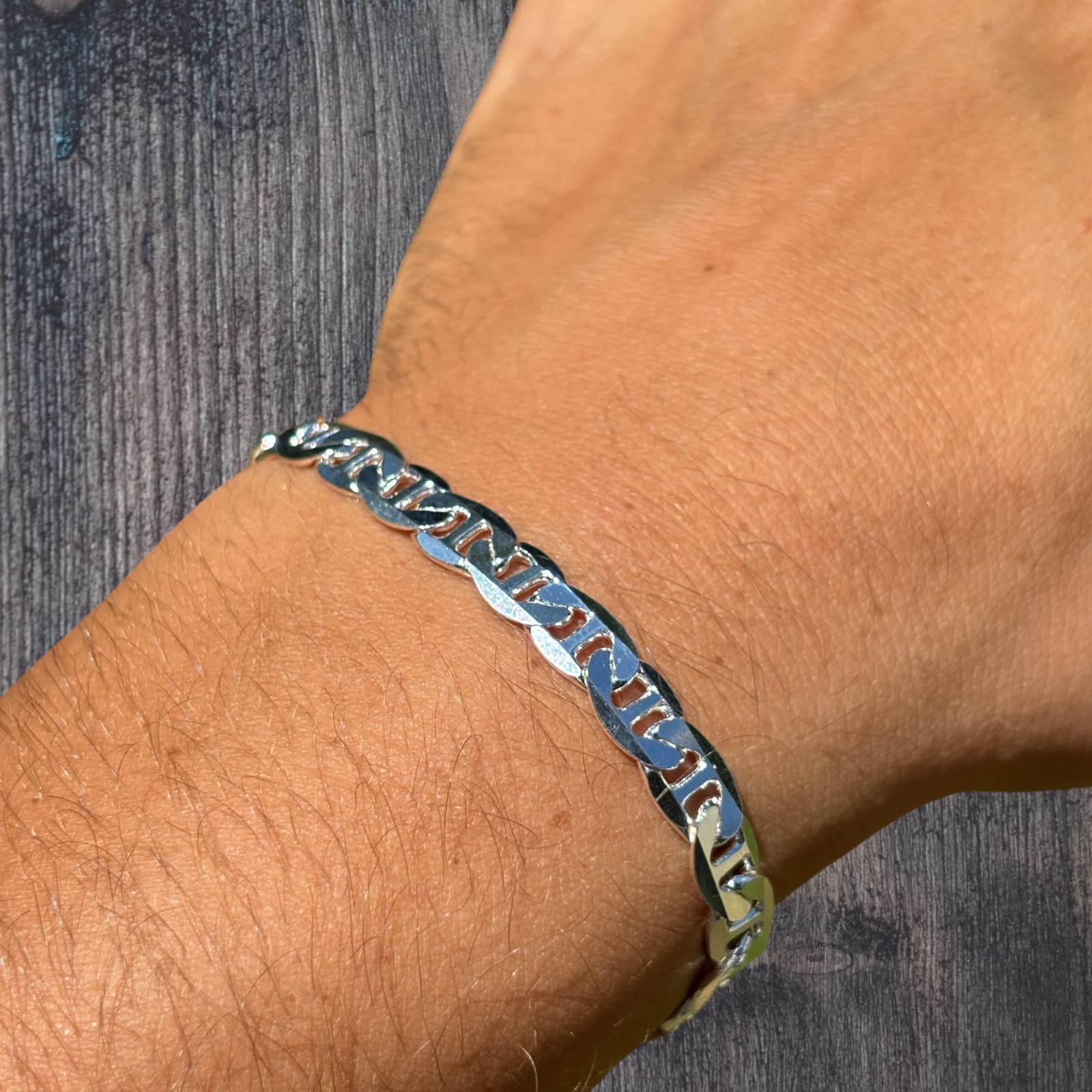 6mm Mariner Link Bracelet – Real Solid 925 Sterling Silver Or 14k Gold Vermeil