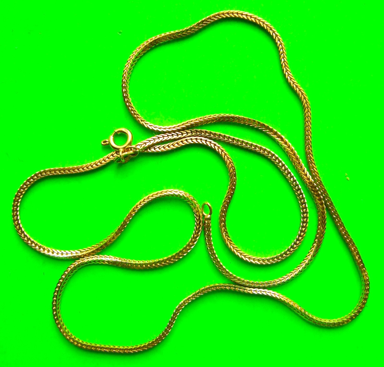 SOLID 18k GOLD NECKLACE Fox Tail Chain w/ CERTIFIED APPRAISAL 9.6 Grams SUPERB