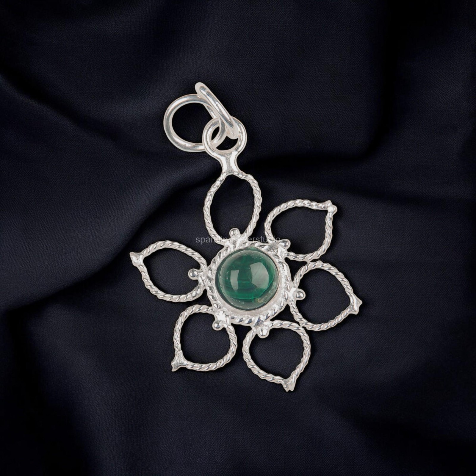 Malachite Gemstone Jewelry 925 Silver Handmade Pendant 1.44″For Anniversary Gift
