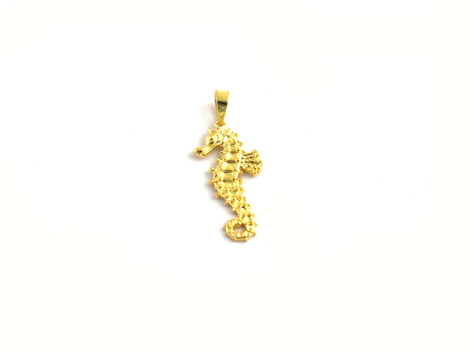 925 Sterling Silver Gold Sea Horse Unisex Pendant Birthday Gift For Her/Him