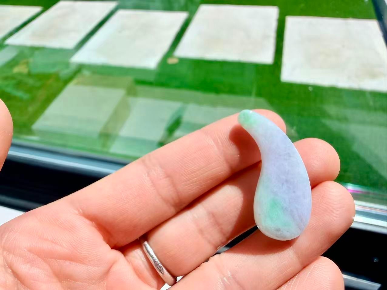 Burma jadeite pendant translucent green purple red type A Burmese jade 翡翠缅种水天然多彩