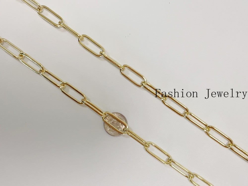 Real Genuine 10K Solid Yellow Gold Paperclip Chain Necklace 26inch 9mm