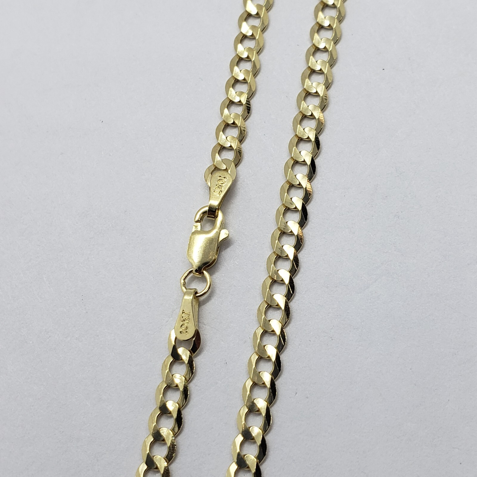 10K Yellow Gold Solid Cuban Link Chain Curb Necklace Bracelet 4mm Size 7″~30″