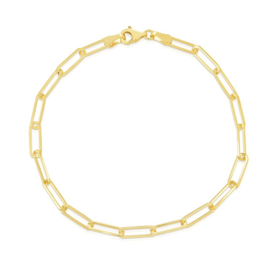 10k Yellow Gold Solid PAPERCLIP Cable Link Chain Necklace 22Inch 3.4 grams 2.5MM