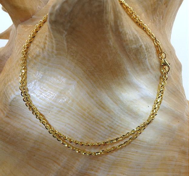 1.7MM ITALIAN 14K YELLOW GOLD SPARKLY DIAMOND-CUT ROLO CHAIN NECKLACE 16-24″