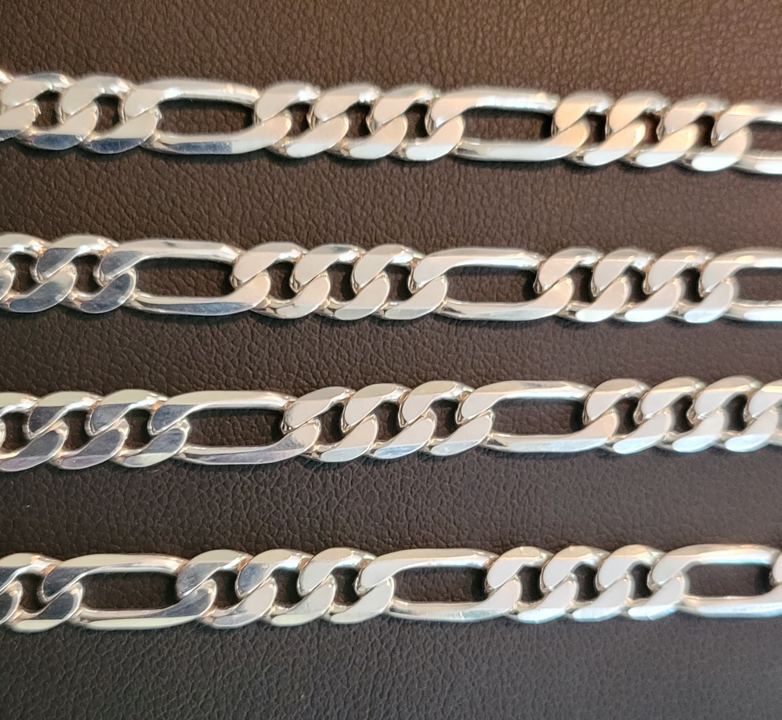 Solid 925 Sterling Silver Figaro Chain, 24″, 5mm, 22 grams, Stamped 925, Unisex