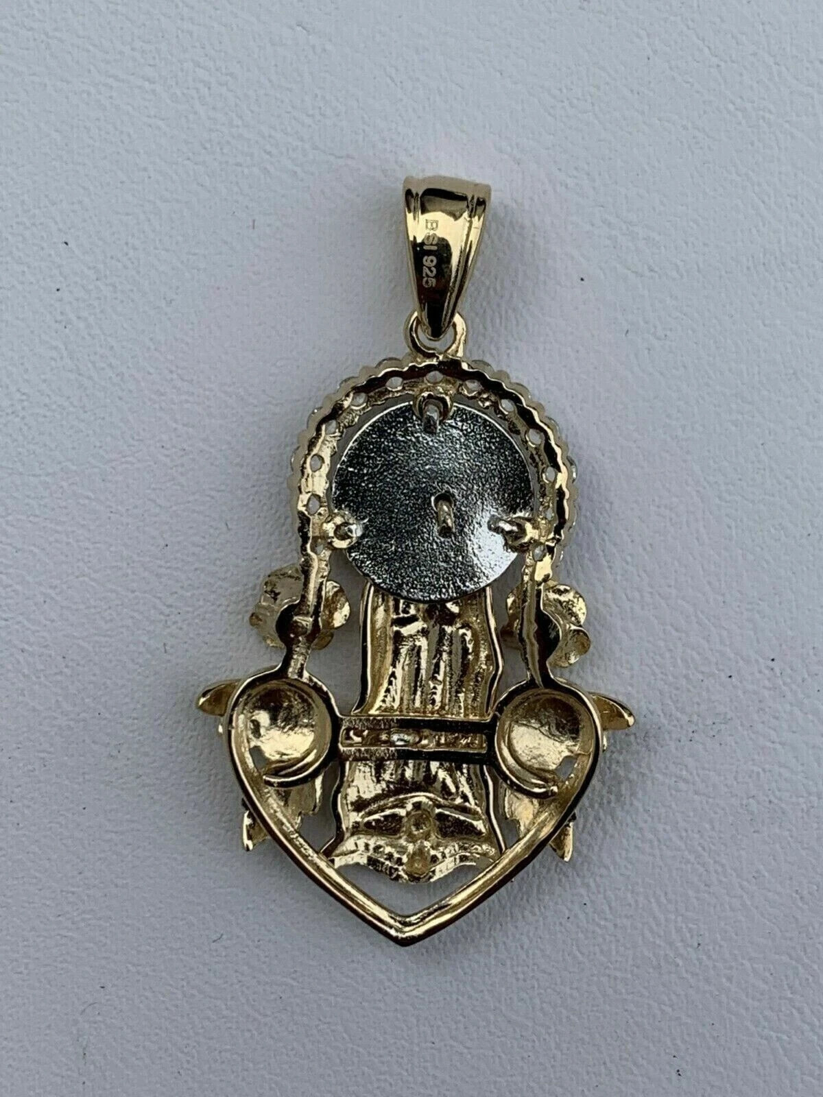 Sparkling 1.00Ct Lab Created Diamond Round Jesus Pendant 14K Yellow Gold Plated