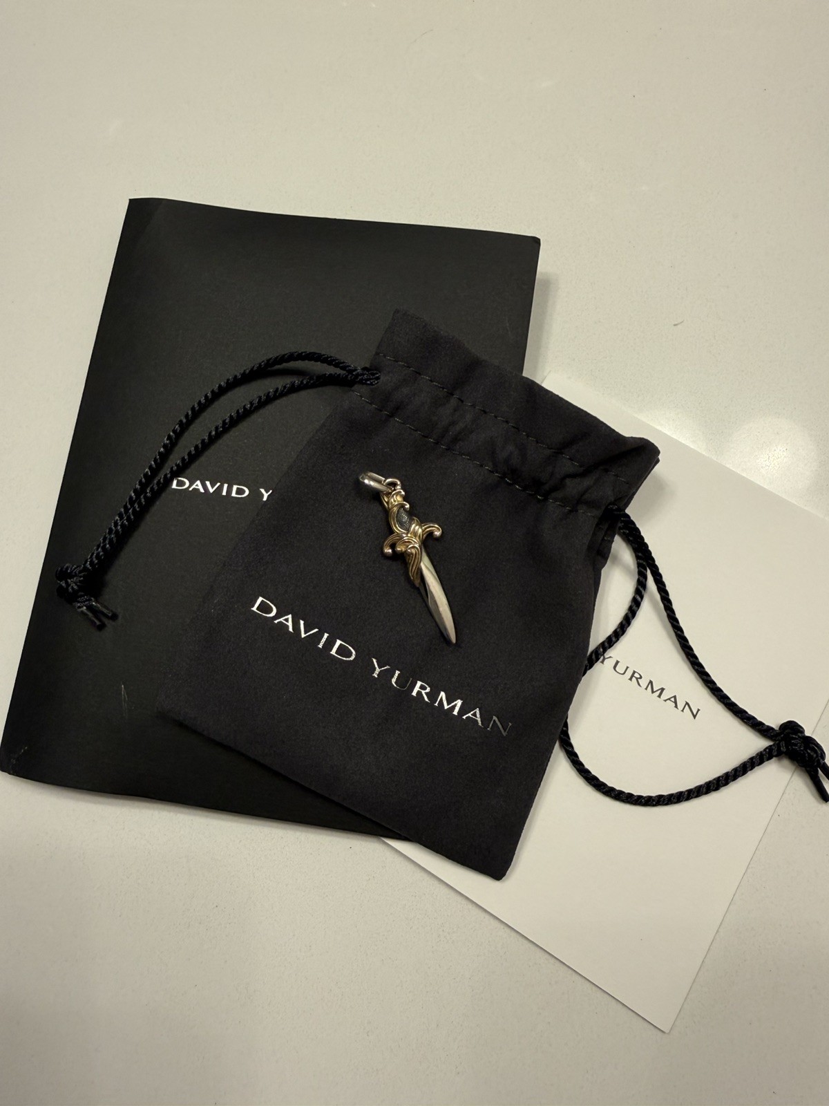 44mm David Yurman 18k Yellow Gold Waves Dagger Amulet… Comes With DY Box