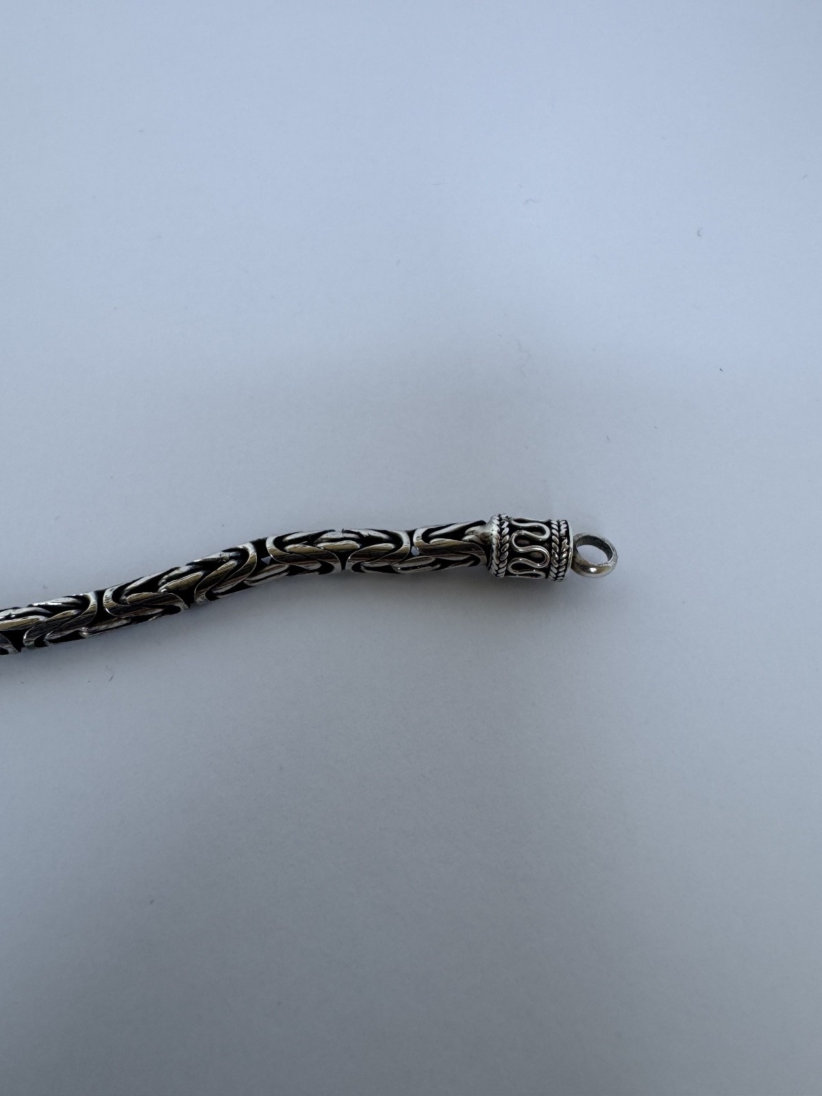 925 Sterling Silver Byzantine Chain Necklace 18.5″ Heavy Woven Bali Style Unisex