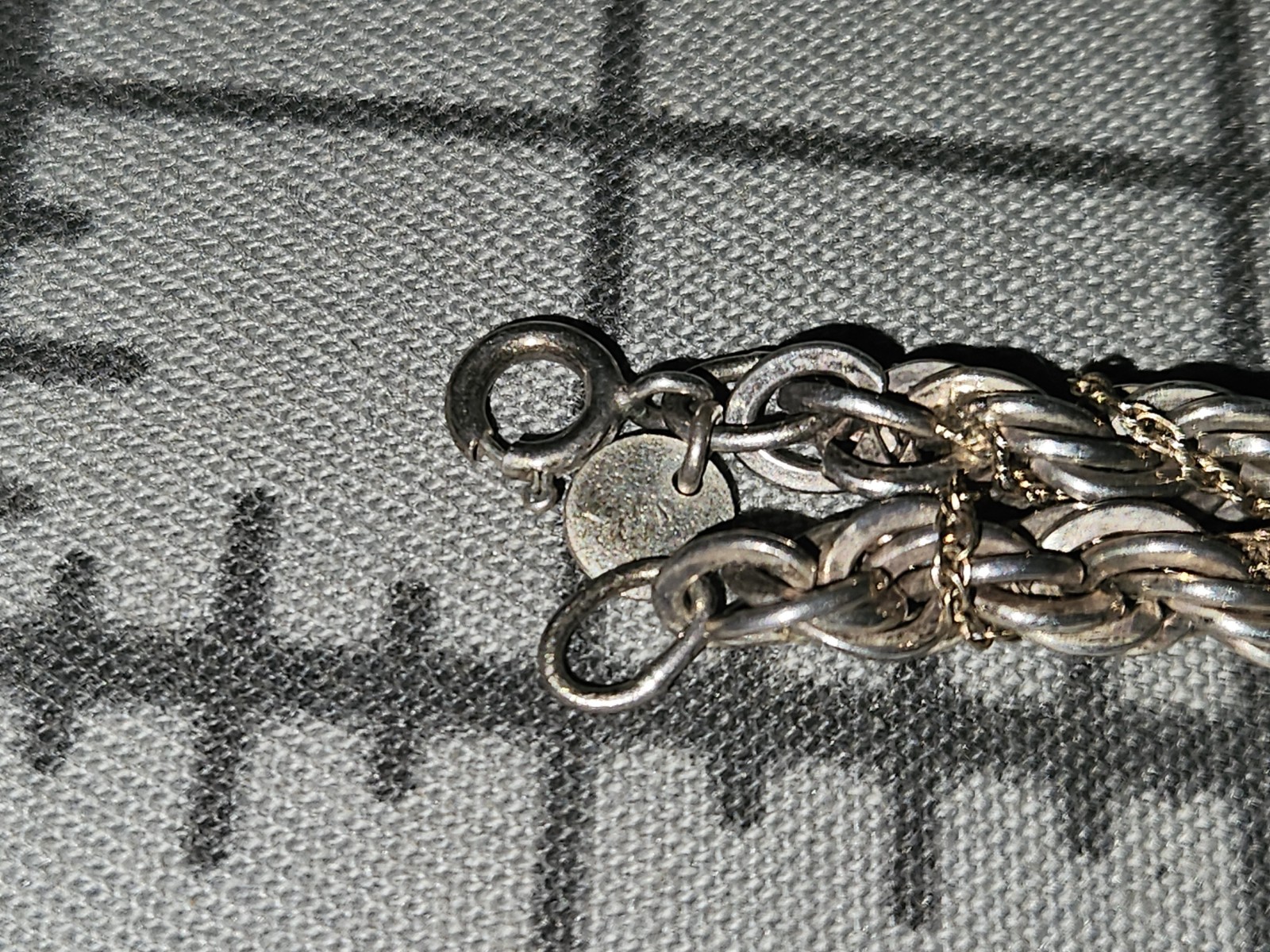 Sterling Silver & 14K Yellow Gold Thick Chain Rope Necklace 47 Grams