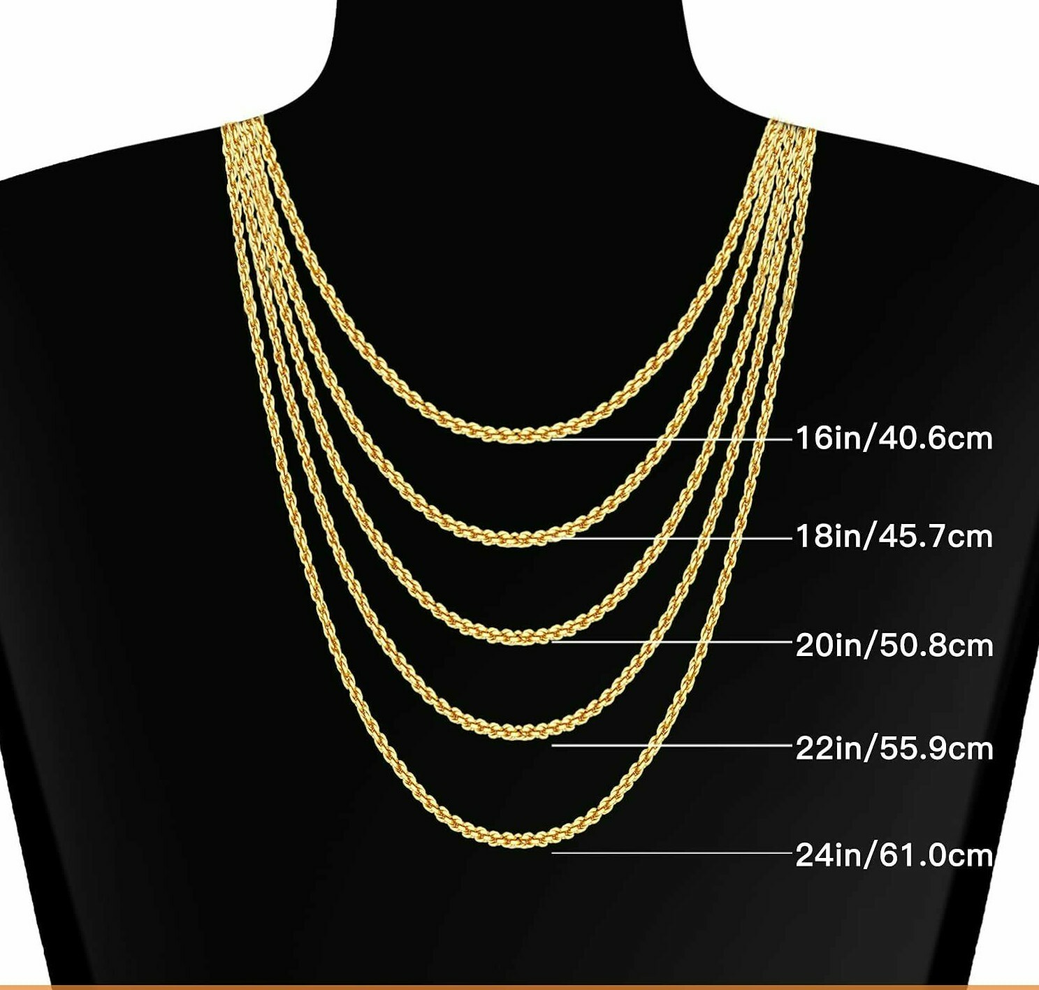 Authentic 14K Solid Yellow Gold Box Chain Necklace 0.55mm-2.5mm All Size 16″-30″