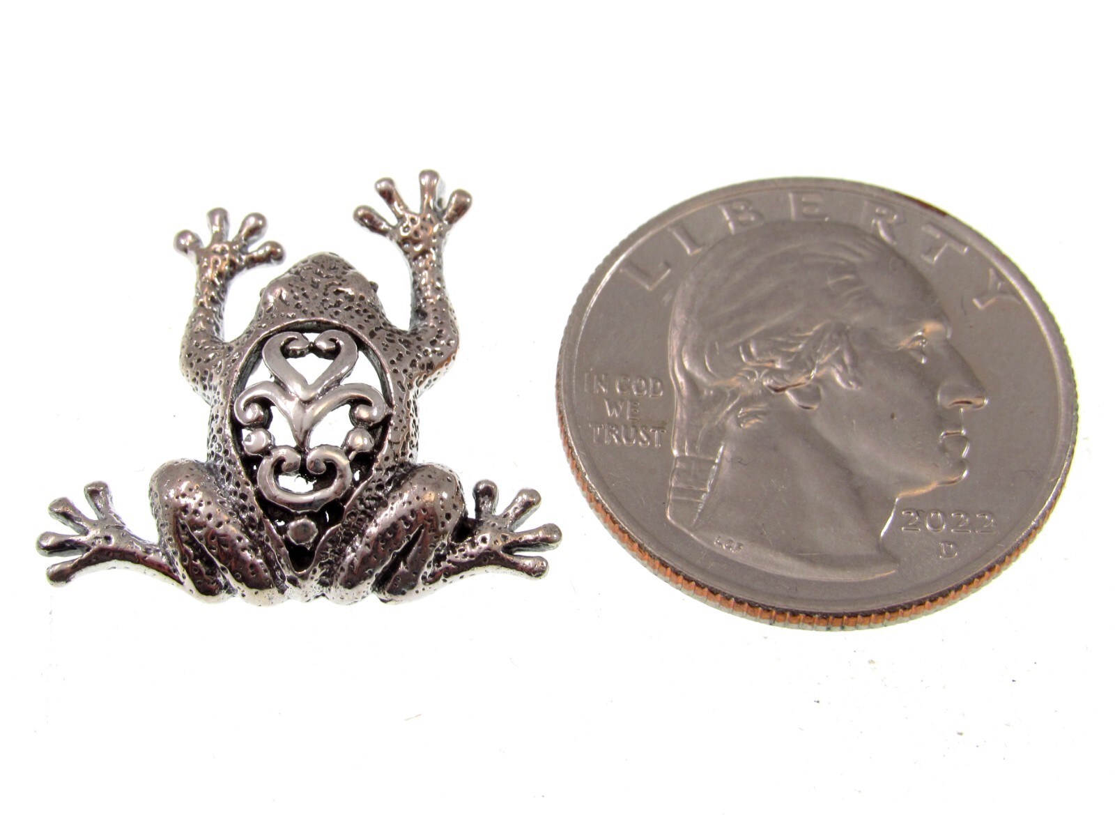 Handcrafted Solid 925 Sterling Silver Frog / Toad Slide Amphibian Pendant