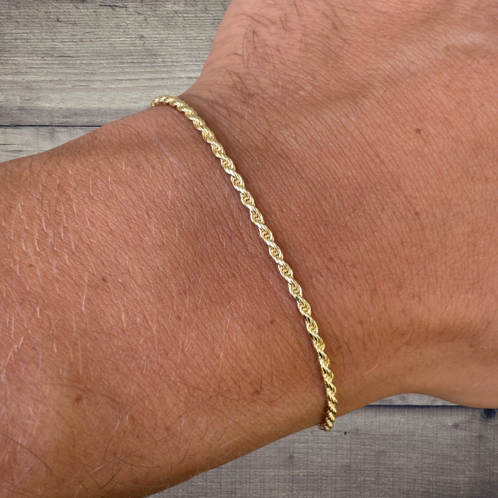 2mm Diamond Cut Rope Bracelet – Solid 925 Sterling Silver Or 14k Gold Vermeil
