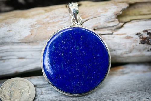 100% Natural Lapis Lazuli Pendant 925 Sterling Silver Handmade Jewelry For Gift