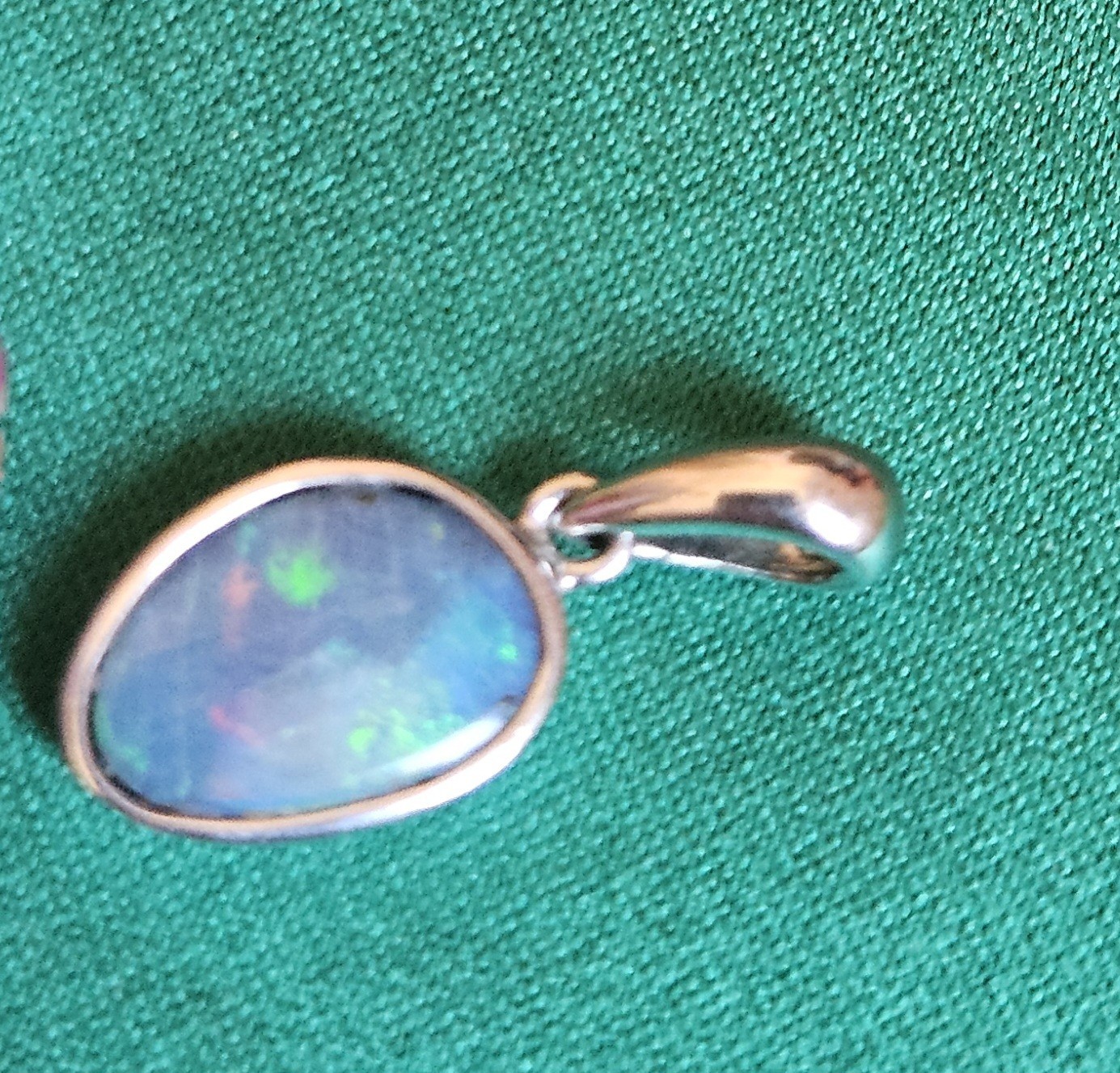 Opal Natural Australian Pendant Free Form Sterling Silver 925