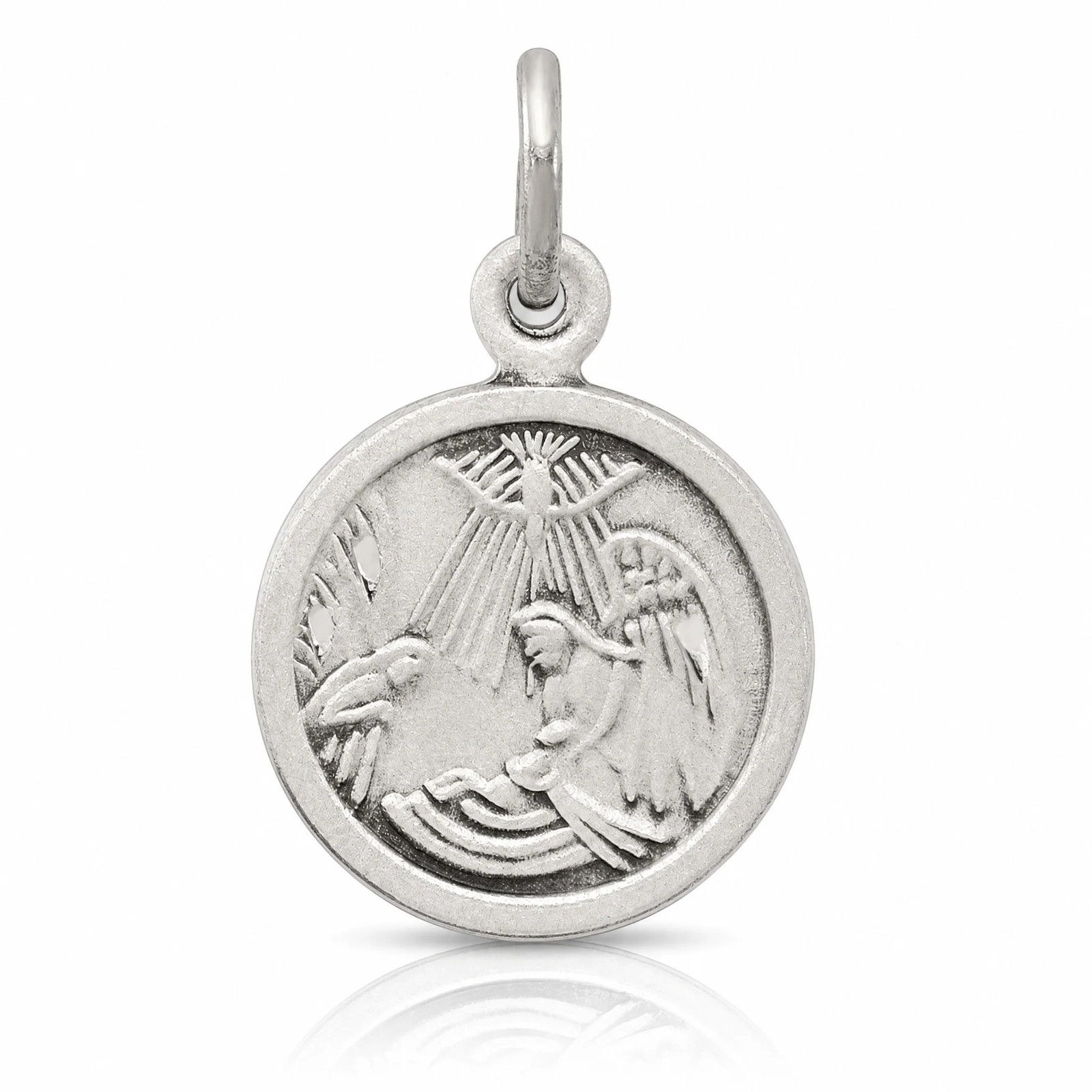 Sterling Silver Antiqued Baptism Medal