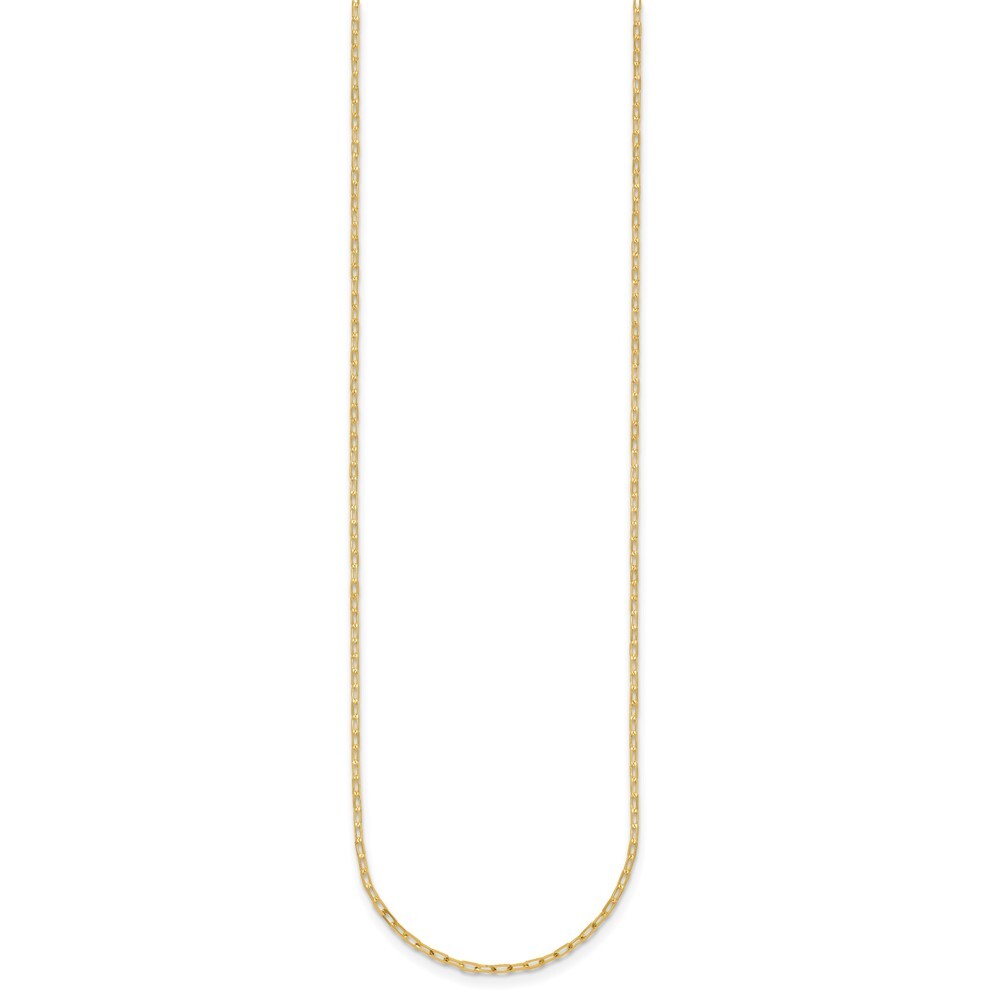 18k Yellow Gold Polished Diamond-cut 1.2mm Solid Oval Link Chain Necklace 20″