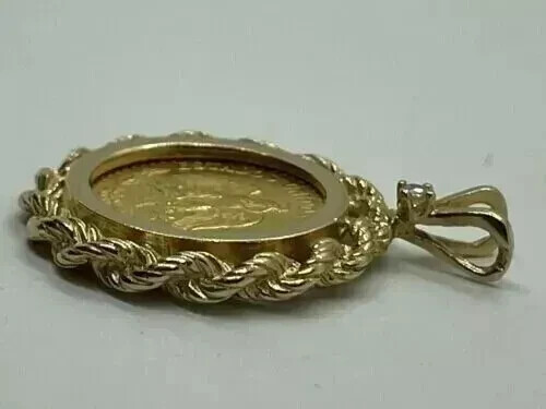 New Unisex 1945 Dos Pesos Coin Wedding Pendant 14k Yellow Gold Plated 18” Chain