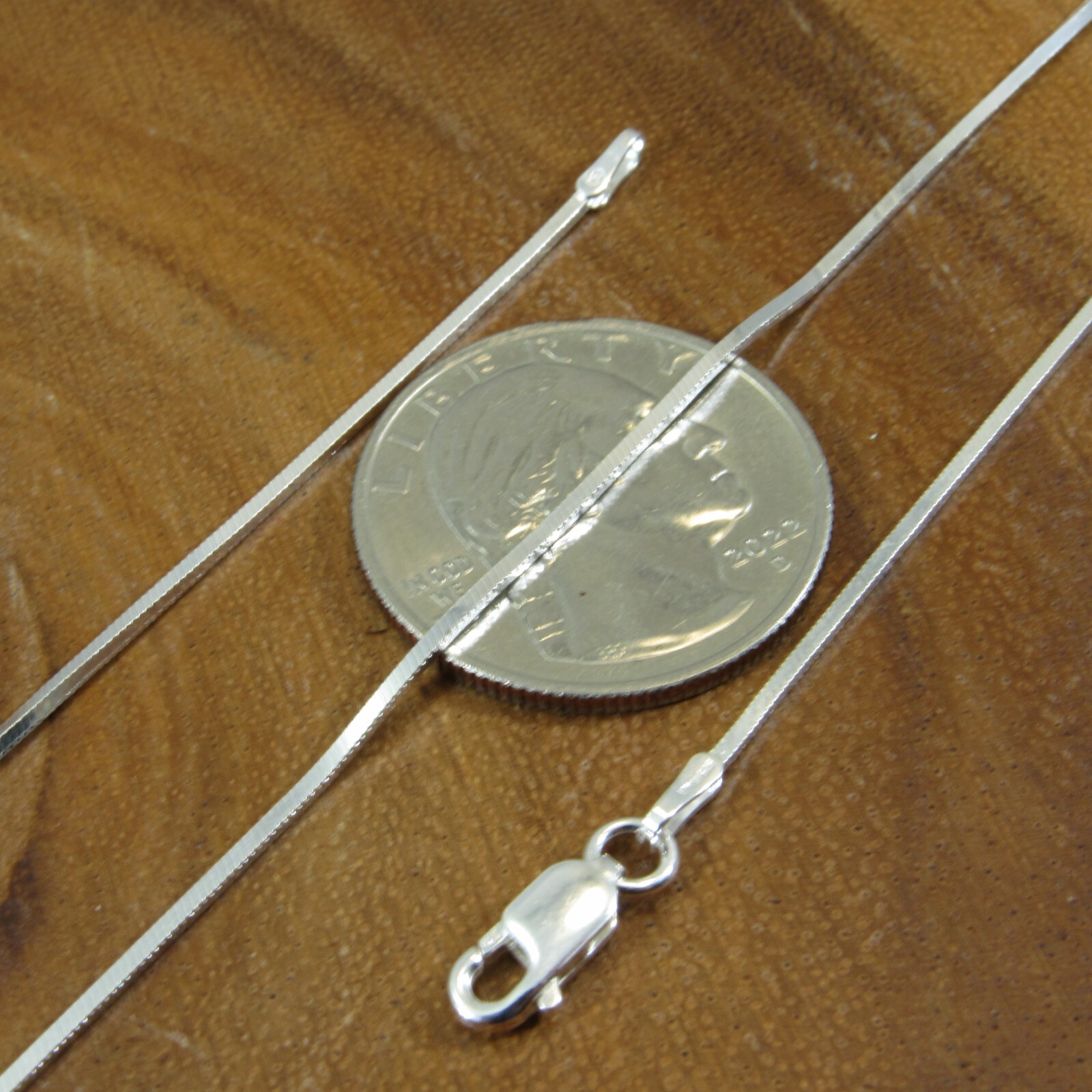 Solid Genuine 925 Sterling Silver Italian SQUARE SNAKE Chain Necklace .8MM-1.3MM