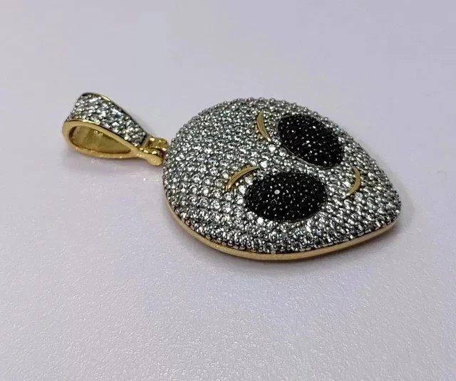 Men’s 2Ct Round Cut Lab Created Diamond Charm Pendant 14k Yellow Gold Plated
