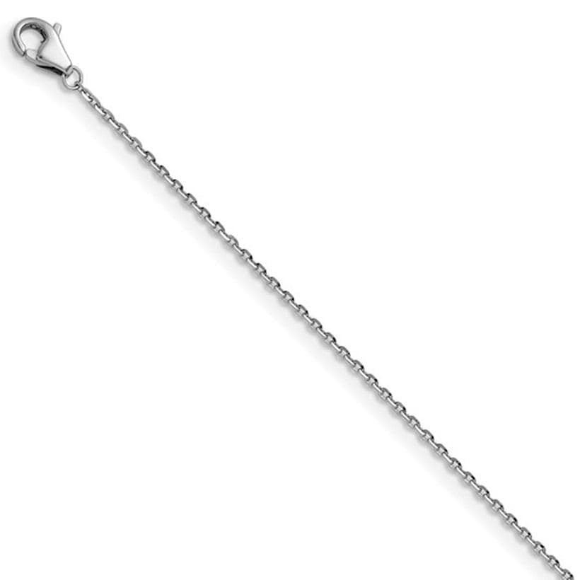 1.2mm Platinum PT950 Solid Diamond Cut Cable Chain Necklace 16″ 18″ 20″ 24″