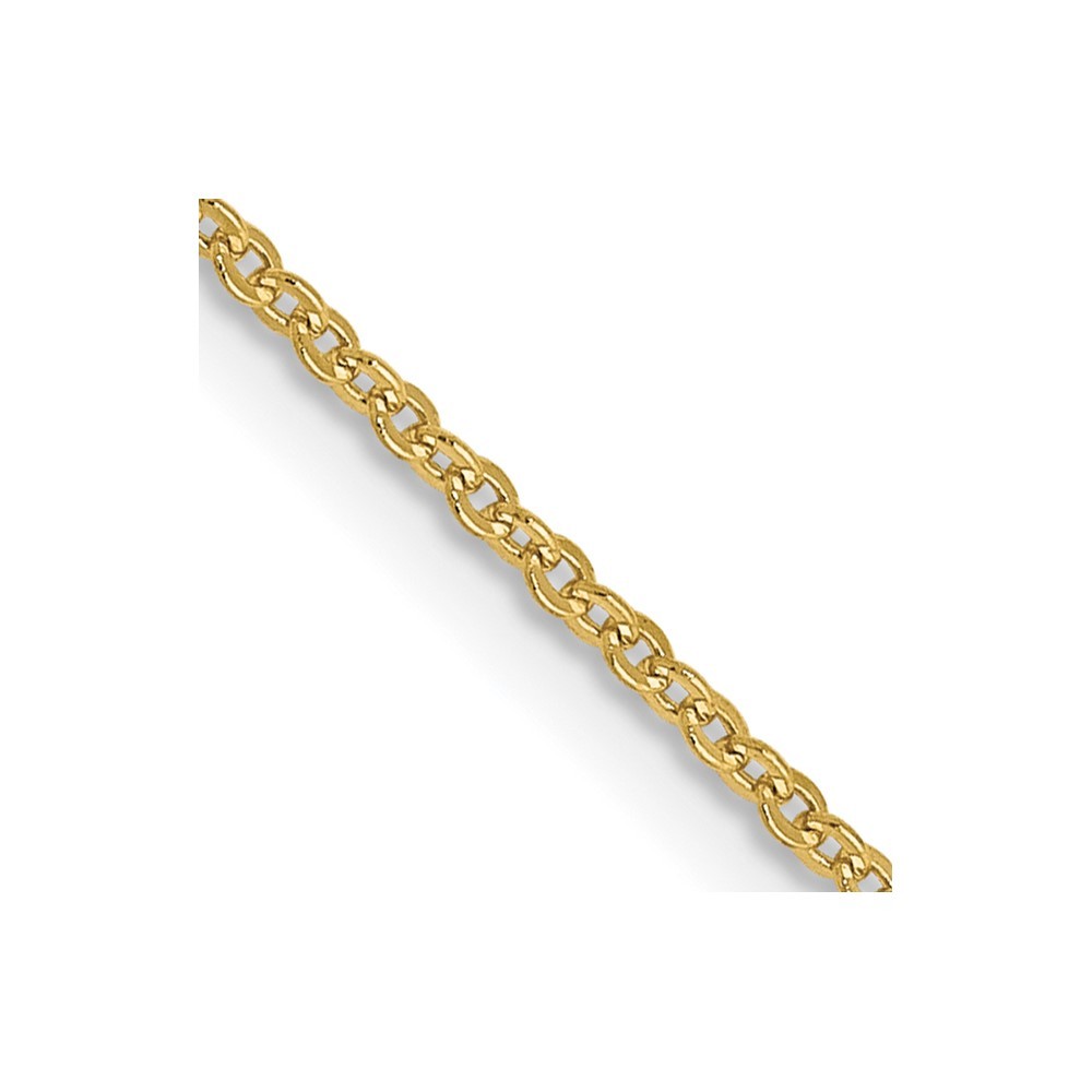10k Yellow Gold Polished 1.1mm Solid Flat Cable Chain Necklace 22″