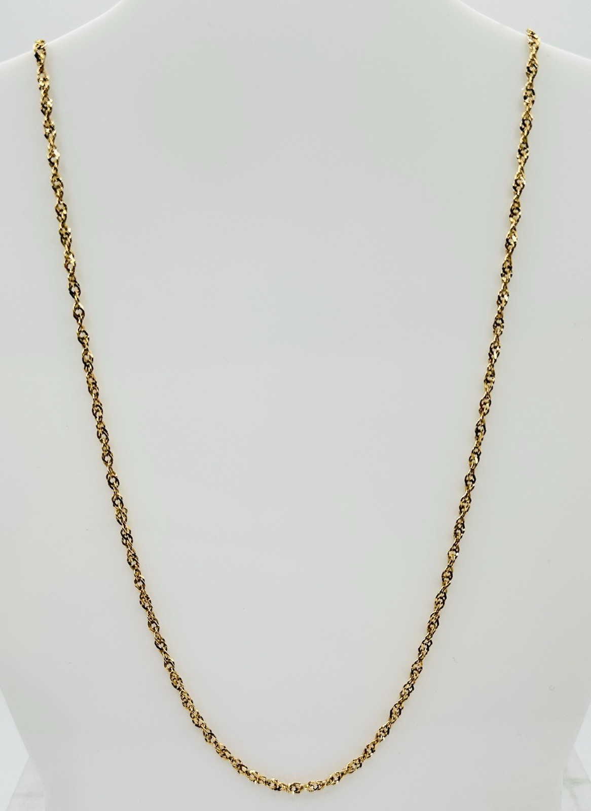2.2mm Singapore Rope 18” Chain Necklace 14k Italy Yellow Gold 3.4 Grams