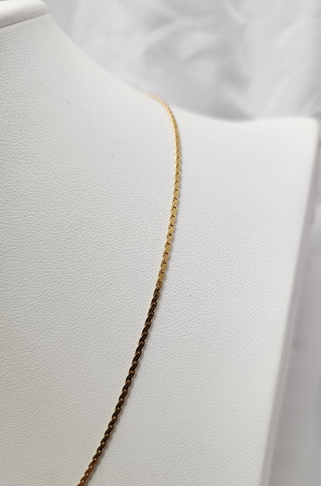 Unique 14K Solid Yellow Gold Designer Flat Link Chain Necklace 16.25″ Length