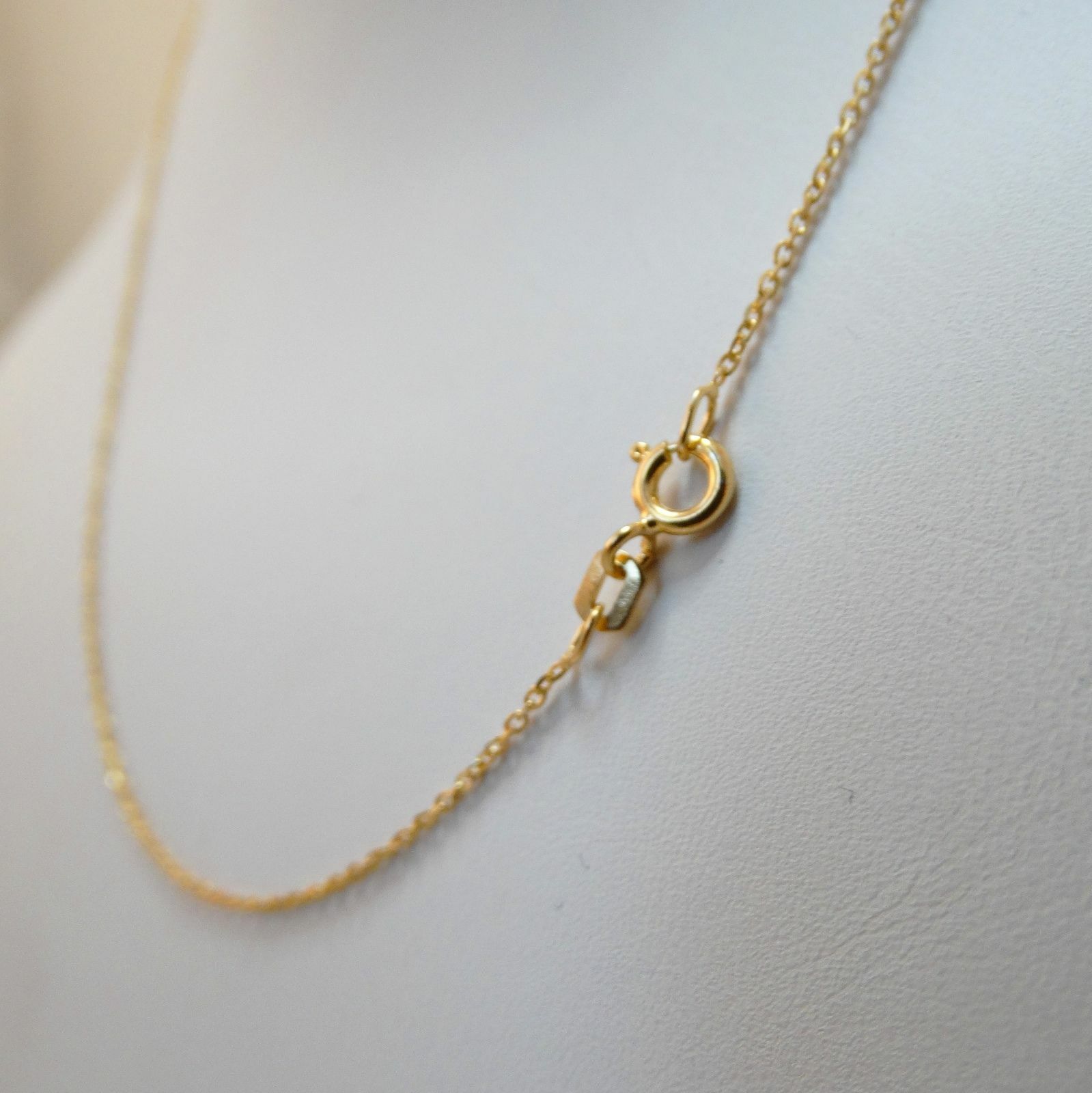 1.2mm Gold Plated 925 Sterling Silver Cable Rolo Chain -16″ 18″ Fine Thin Simple