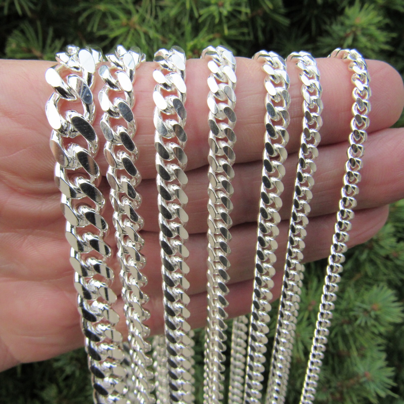 Real Solid Genuine 925 Sterling Silver Men’s Italian MIAMI CUBAN Hip Hop Chain
