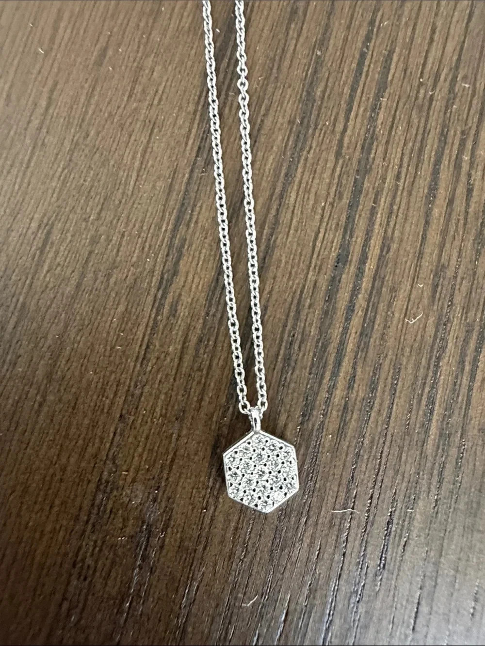 Maison Birks Bee Chic 18K White Gold 0.16ct Diamond Necklace 15-18″ w/ Box