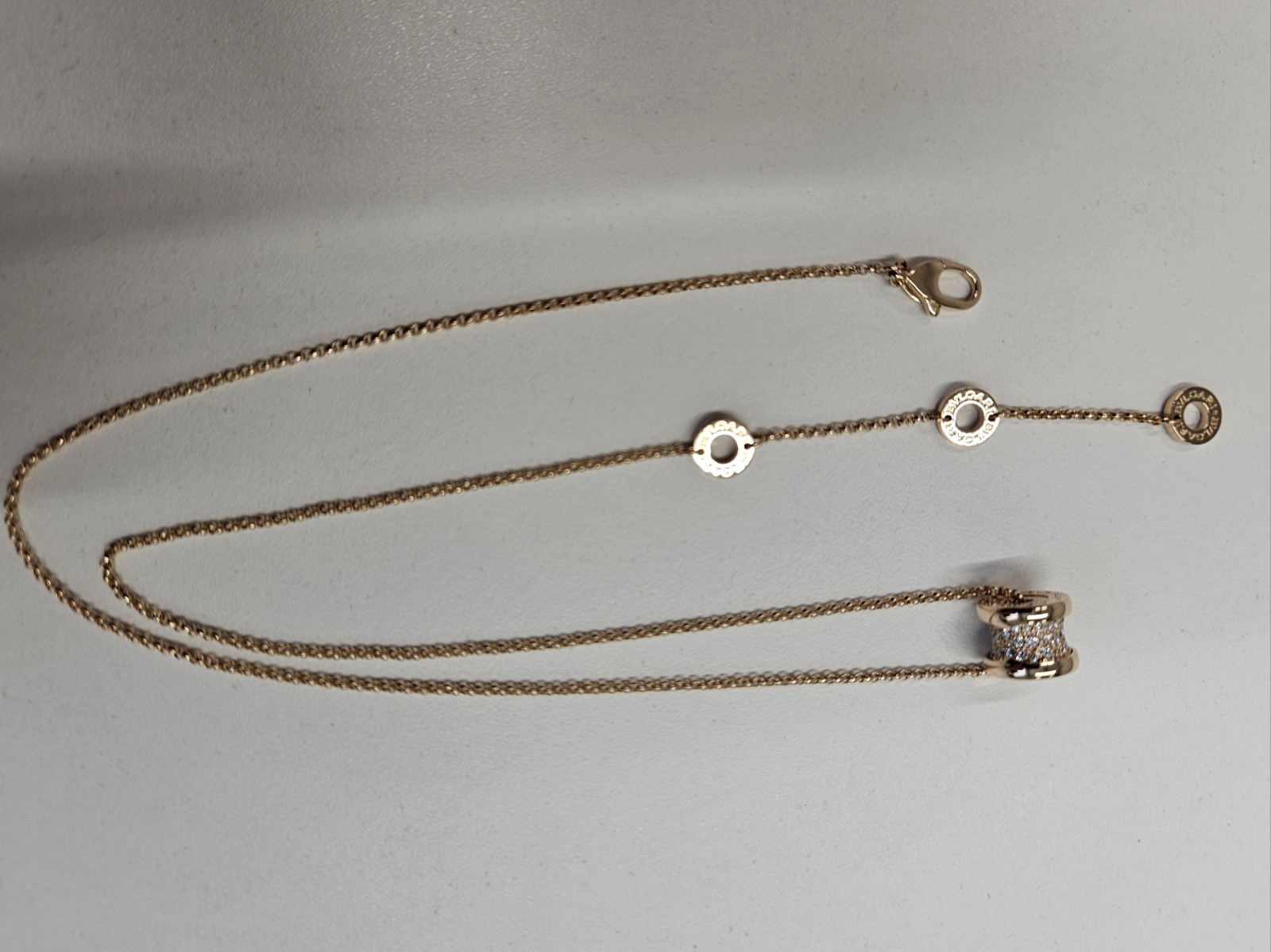 Bvlgari B.zero1 18KT Necklace With Gold Pendant Set With Pavé Diamonds