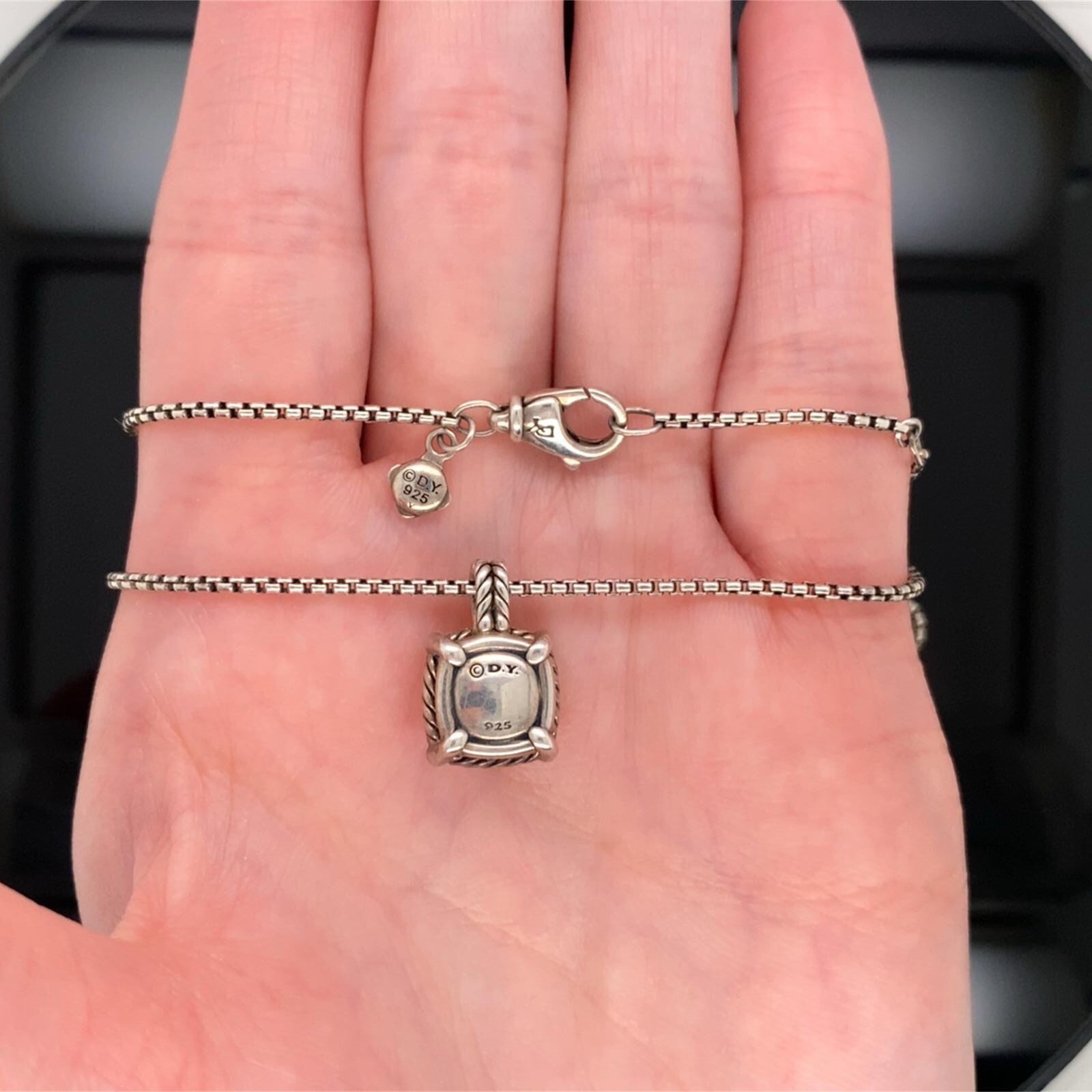 David Yurman Sterling Silver Citrine Chatelaine Diamond Pendant Necklace $1125
